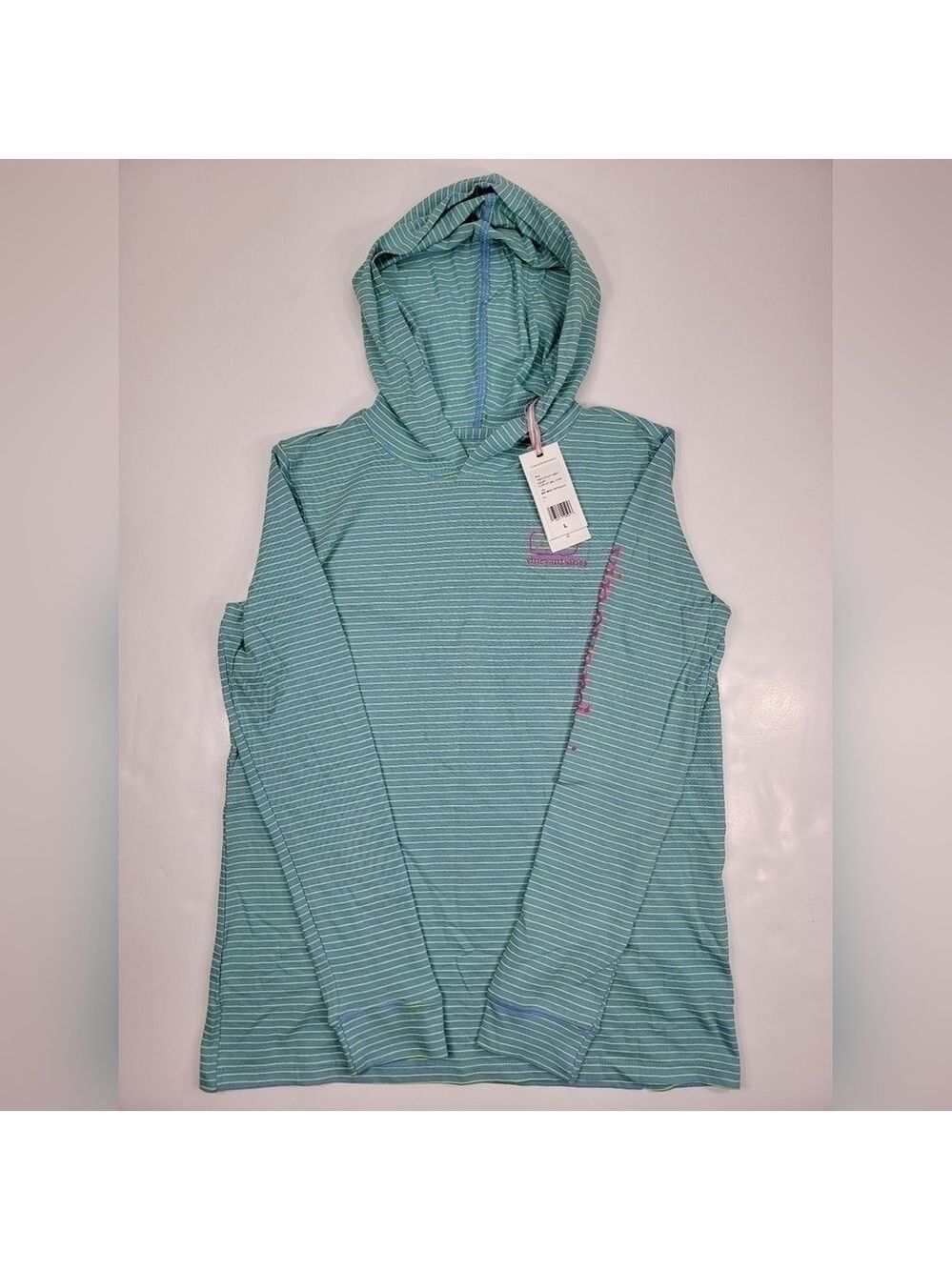NEW VINEYARD VINES Whale Logo Long Sleeve Hoodie T-Shirt Youth Large Unisex NWT